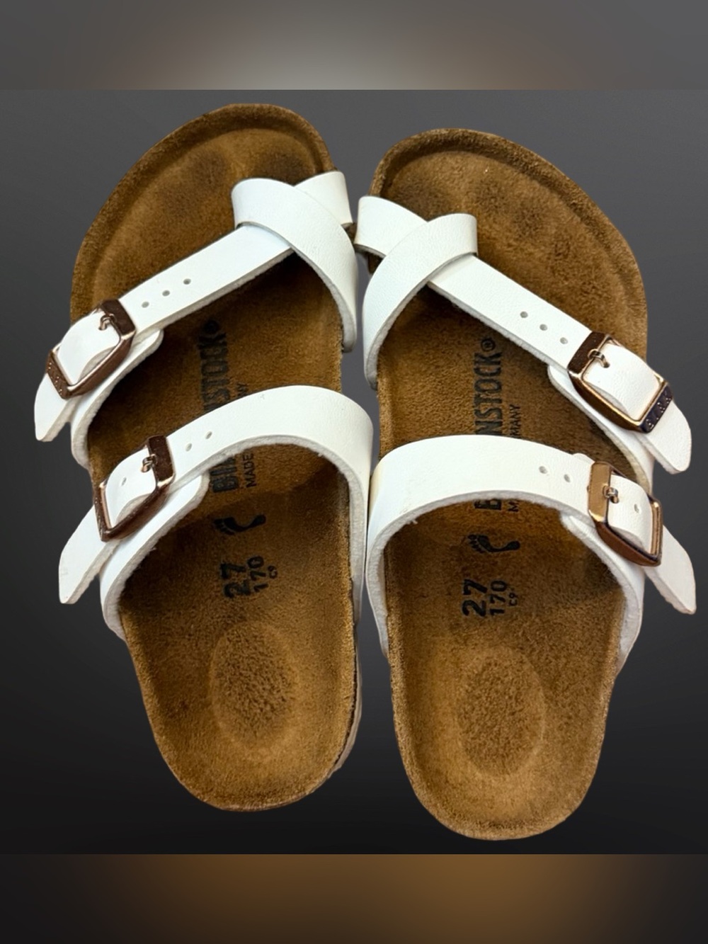 Birkenstock Mayari Kids Sandals – White Birko-Flor® | Size 27 (US Kids 9–9.5) - Picture 8 of 12